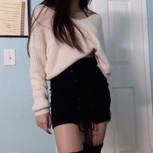 Black mini skirt